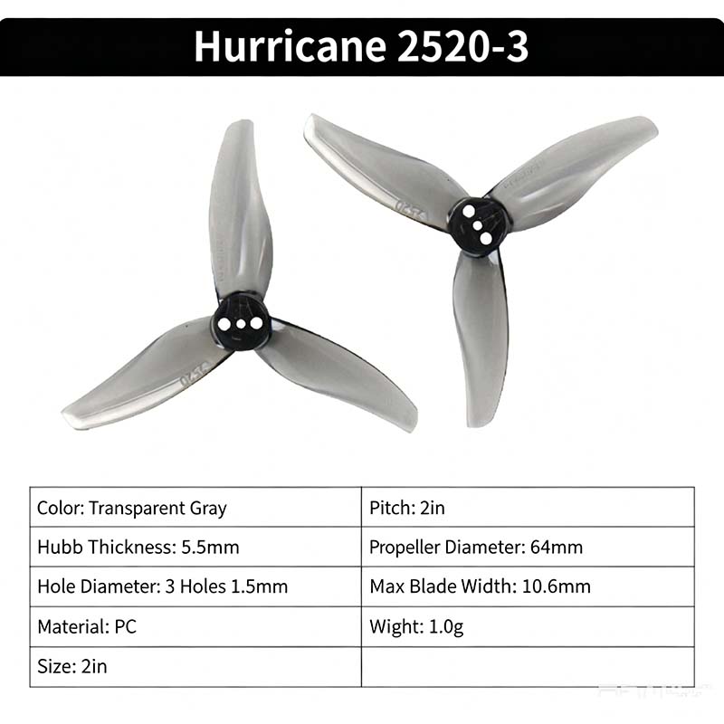 Elica Gemfan Hurricane 2520-3  - Drone Racing Propeller recensione e prezzo